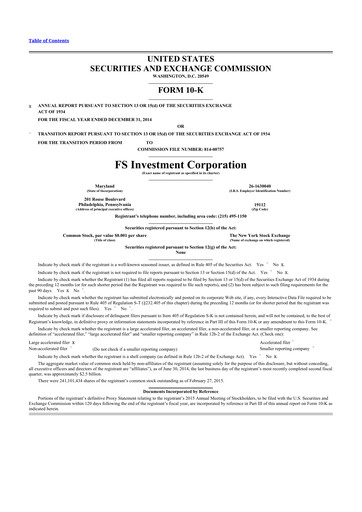 Thumbnail FS KKR Capital
 10-K Annual Report 