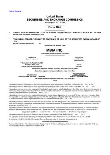 Thumbnail MBIA 10-K Annual Report 2014