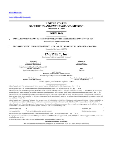 Thumbnail Evertec 10-K Annual Report 2014