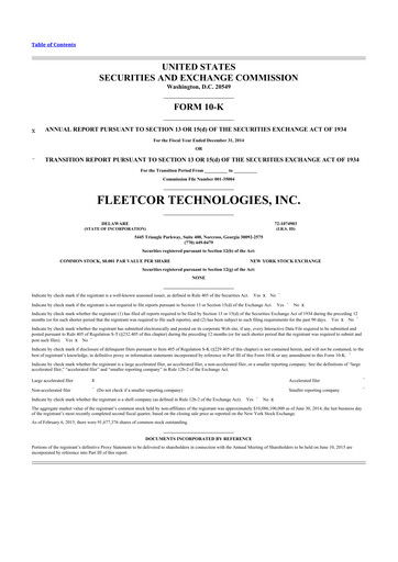 Miniature Corpay 10-K Rapport annuel 2014