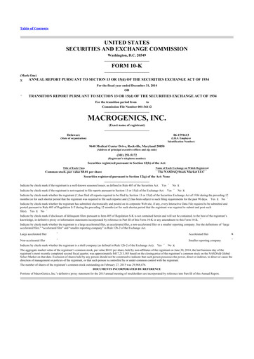 Thumbnail MacroGenics 10-K Annual Report 2014