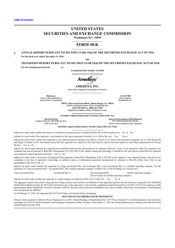 Thumbnail Amedisys 10-K Annual Report 2014