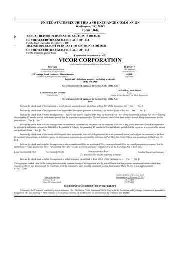 Thumbnail Vicor
 10-K Annual Report 2014