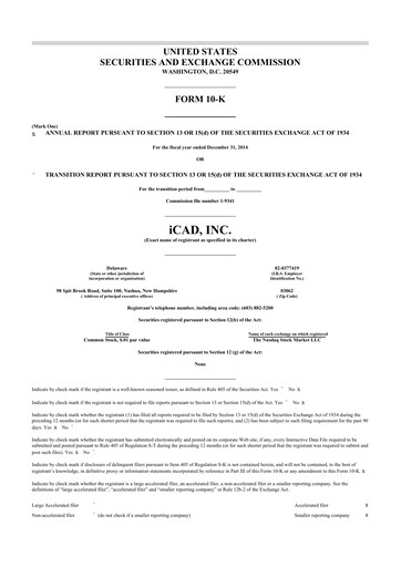 Vorschaubild iCAD 10-K Jahresbericht 2014