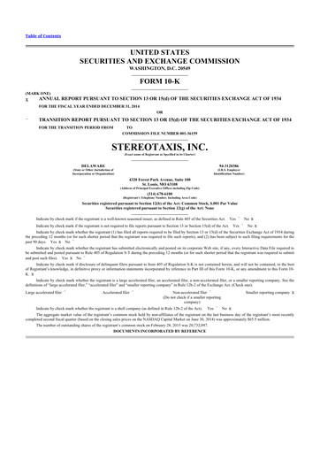 Thumbnail Stereotaxis 10-K Annual Report 2014