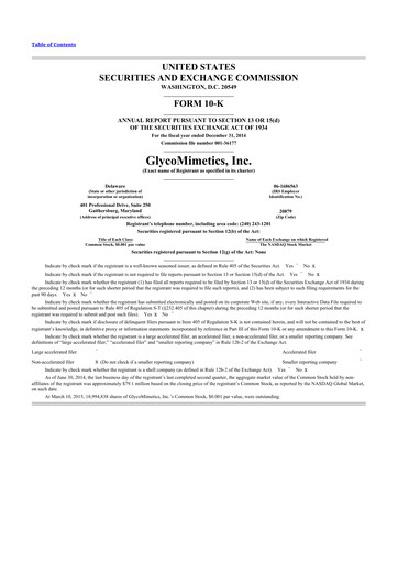 Thumbnail GlycoMimetics
 10-K Annual Report 2014