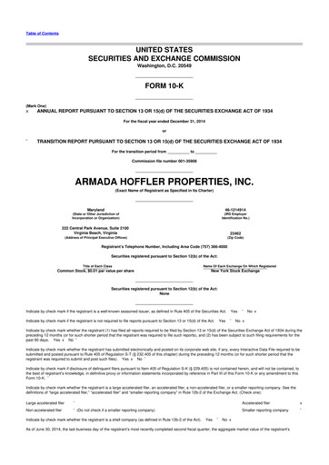 Miniature Armada Hoffler Properties
 10-K Rapport annuel 2014