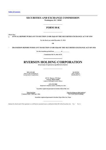 Thumbnail Ryerson 10-K Annual Report 2014