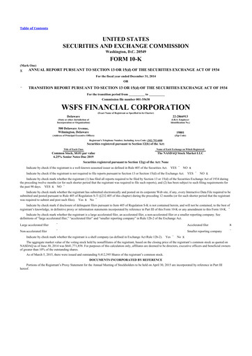 Thumbnail WSFS Financial 10-K Annual Report 2014