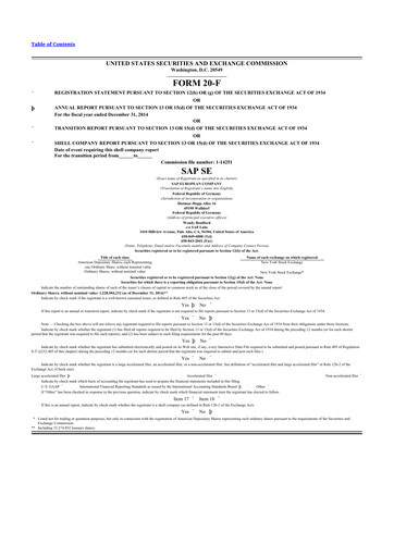 Thumbnail SAP 20-F Annual Report 