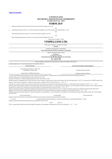 Thumbnail VEON 20-F Annual Report 