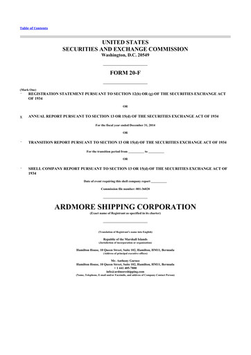Thumbnail Ardmore Shipping
 20-F Annual Report 2014