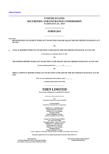 Thumbnail The9 20-F Annual Report 2014