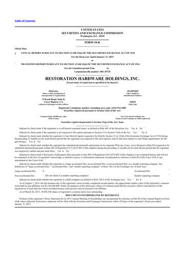 Thumbnail Restoration Hardware
 10-K Annual Report 2014