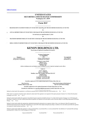 Thumbnail Kenon Holdings 20-F Annual Report 