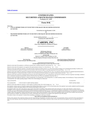 Vorschaubild CareDx 10-K Jahresbericht 2014