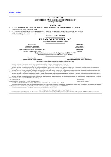 Thumbnail Urban Outfitters
 10-K Annual Report 2015