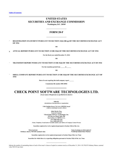 Thumbnail Check Point Software 20-F Annual Report 2014