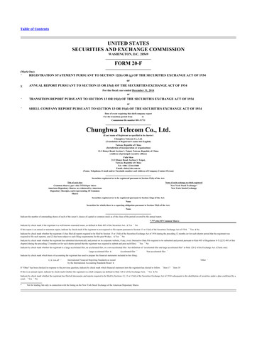 Thumbnail Chunghwa Telecom 20-F Annual Report 