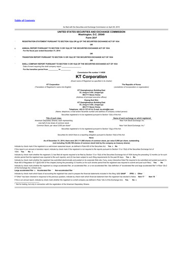 Thumbnail KT Corporation 20-F Annual Report 