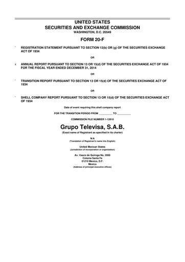 Thumbnail Televisa 20-F Annual Report 