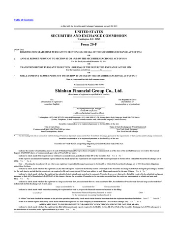 Thumbnail Shinhan Financial Group
 20-F Annual Report 