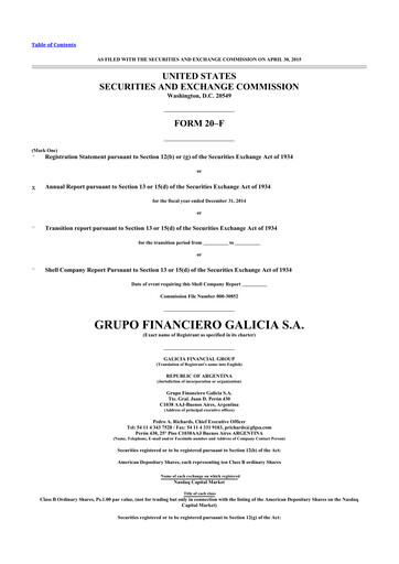 Thumbnail Galicia Financial Group 20-F Annual Report 