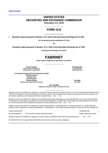 Thumbnail Fabrinet
 10-Q Quarterly Report FY2015 