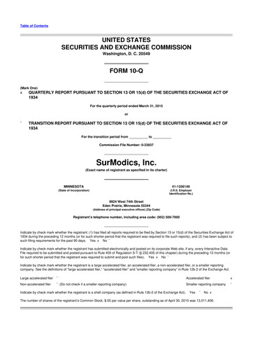 Thumbnail SurModics 10-Q Quarterly Report FY2015 