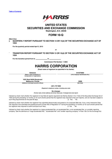 Thumbnail L3Harris Technologies 10-Q Quarterly Report FY2015 