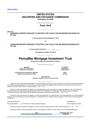 Thumbnail PennyMac Mortgage Investment Trust 10-Q Quarterly Report FY2015 