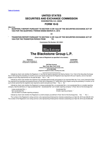 Thumbnail Blackstone Group 10-Q Quarterly Report FY2015 