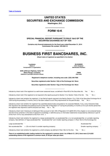Vorschaubild Business First Bancshares 10-K Jahresbericht 
