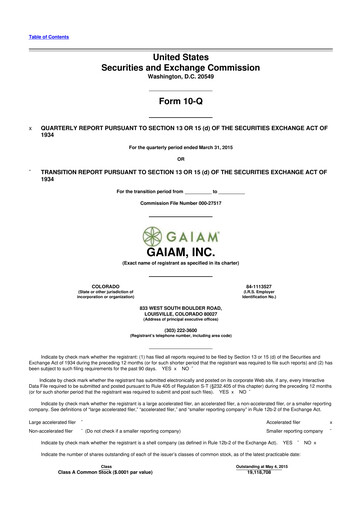 Thumbnail Gaia 10-Q Quarterly Report FY 