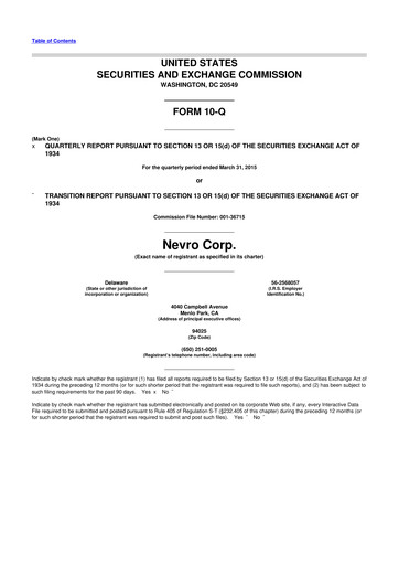 Thumbnail Nevro
 10-Q Quarterly Report FY 