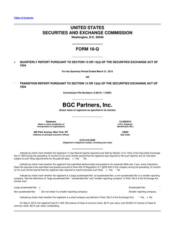 Thumbnail BGC Group
 10-Q Quarterly Report FY2015 