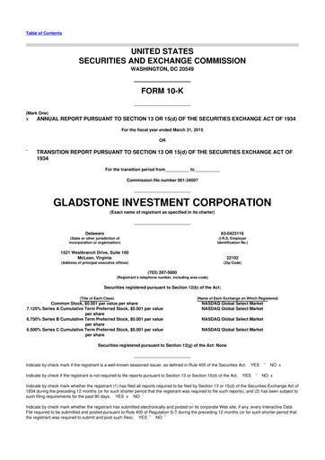 Thumbnail Gladstone Investment 10-K Annual Report 