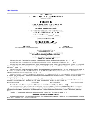 Thumbnail Cirrus Logic
 10-K Annual Report 2015