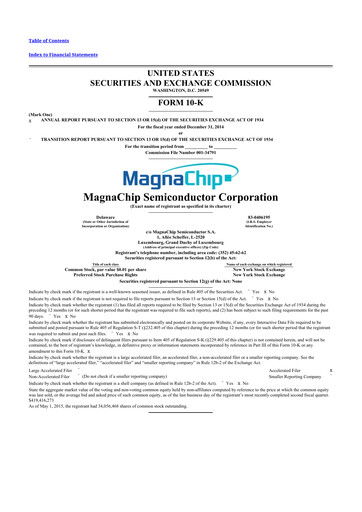 Thumbnail Magnachip Semiconductor 10-K Annual Report 2014
