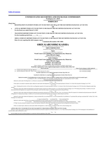 Thumbnail ORIX
 20-F Annual Report 2014