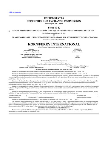 Thumbnail Korn Ferry
 10-K Annual Report 2015