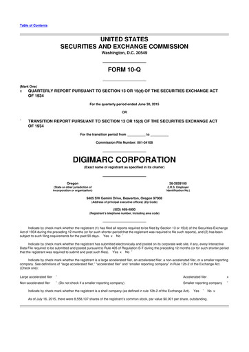 Thumbnail Digimarc
 10-Q Quarterly Report FY2015 