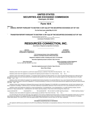 Thumbnail RGP (Resources Connection) 10-K Annual Report 2015
