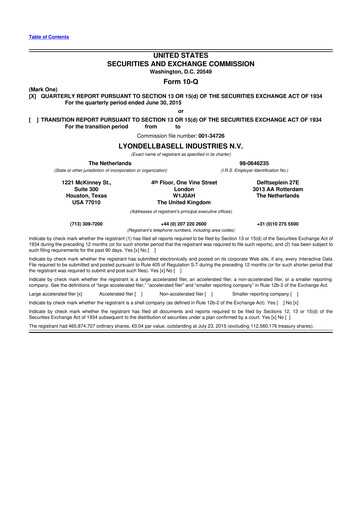 Thumbnail LyondellBasell 10-Q Quarterly Report FY2015 