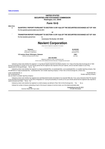 Thumbnail Navient 10-Q Quarterly Report FY2015 