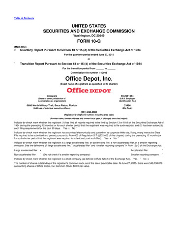 Thumbnail The ODP Corporation
 10-Q Quarterly Report FY2015 