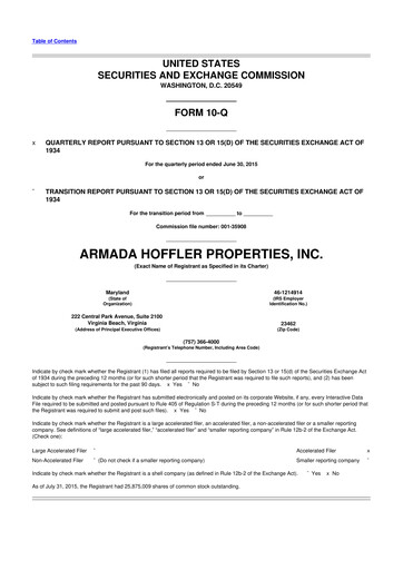 Vorschaubild Armada Hoffler Properties
 10-Q Quartalsbericht  