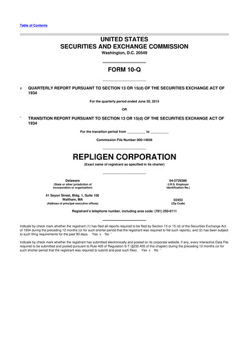 Thumbnail Repligen
 10-Q Quarterly Report FY2015 