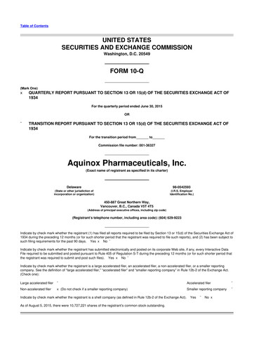 Miniature Neurogene 10-Q Rapport trimestriel 2015 
