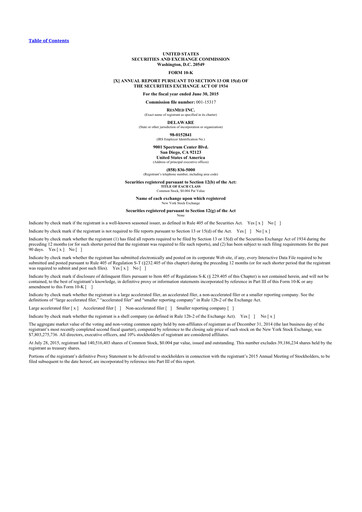 Thumbnail ResMed 10-K Annual Report 2015